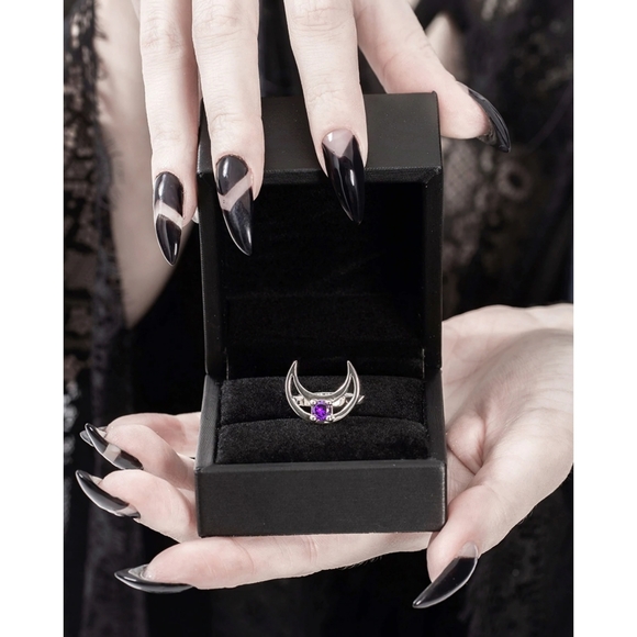 Rogue + Wolf Jewelry - ♡ ROGUE + WOLF Mirror Stainless Steel Ring Rhea 925 Silver Amethyst Stone Purple